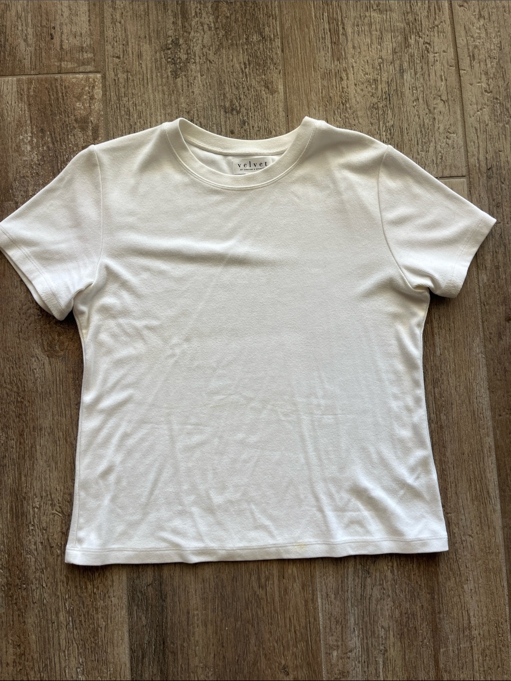 Velvet White Short Sleeve Crewneck Tee